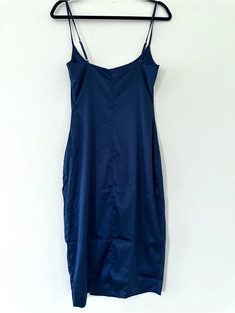 Babyboo Cassie Midi Dress in navy blue elegant, silhouette-hugging cocktail Sz M